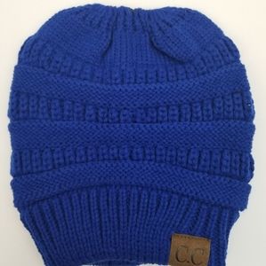 C.C Ponytail Beanie Royal Blue